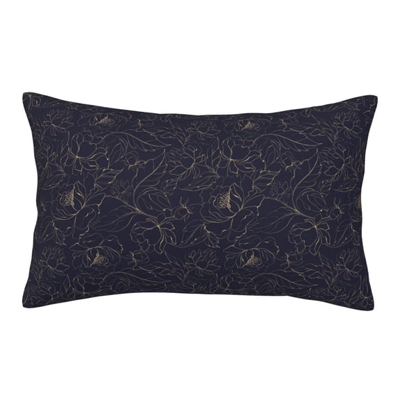 Rateoe Copper-Gold Gloss Outline Peony Pattern Pillow Covers with Invisible Zipper(Pillows are not Included) Standard Pillowcases-16"x24"