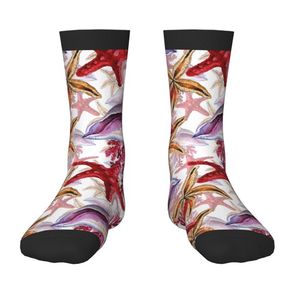 Rateoe Coral Reef Pattern Children's Socks, Socks Gifts ,kids Crew Soft Cotton Socks , Moisture-Wicking, Durable, Ideal for Daily Wear & Sports