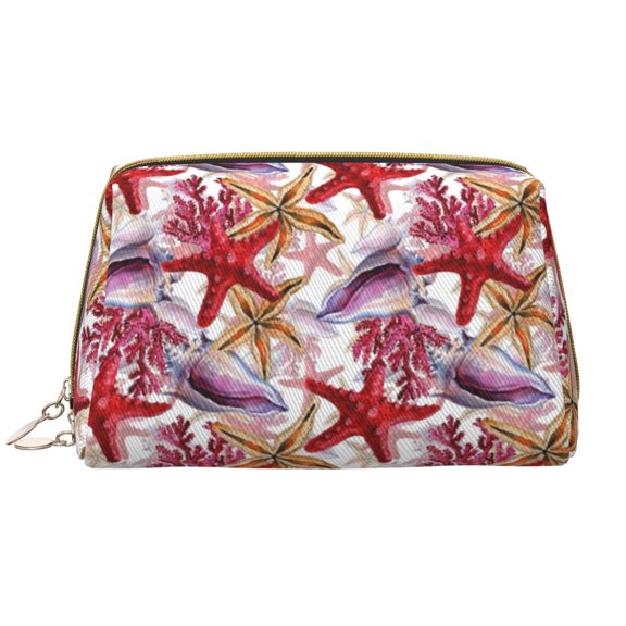 Rateoe Coral Reef for Travel Makeup Bag,Large Capacity Cosmetic Bags for Women,Waterproof Portable Pouch Open Flat Toiletry Bag Make up Organizer