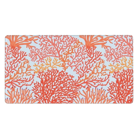 Rateoe Corals Print Mouse Pad - Extended Large Gaming Mousepad,Non-Slip Stitched Edge,16x29.5 Inch