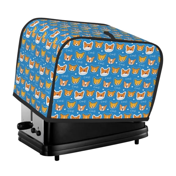 Rateoe Corgi Dog Face Pattern Toaster Covers 2 Slice Wide Slot,Bread Machine Cover,Bread Dust Cover & Fingerprint Protection,Appliance Covers