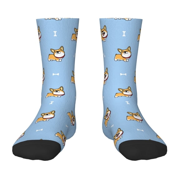Rateoe Corgi Dog Pattern Children's Socks, Socks Gifts ,kids Crew Soft Cotton Socks , Moisture-Wicking, Durable, Ideal for Daily Wear & Sports