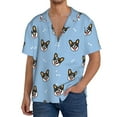 thumbnail image 1 of Rateoe Corgi Dog Print Mens Front Pocket Hawaiian Shirts Casual Shirts Short Sleeve Button Down Beach Tropical Shirts-Small, 1 of 5