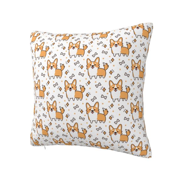 Rateoe Corgi with Hearts Pattern Throw Pillow Cover Premium Pillow Stuffer Sham Square for Decorative Cushion Bed Couch Sofa(Pillow insert not included)