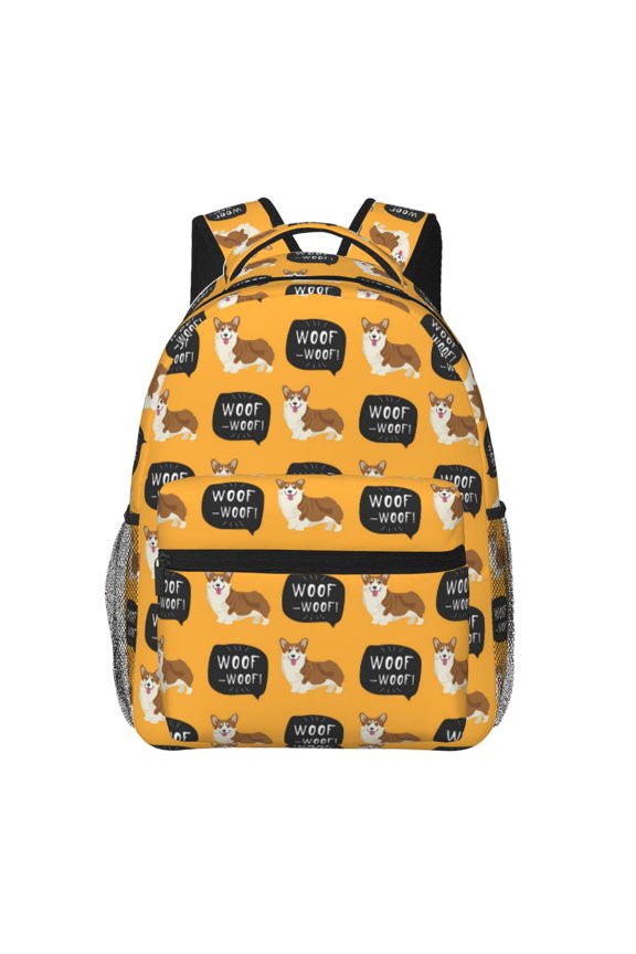 Corgi Pattern Casual Backpack for School, Work, Travel Adjustable Straps, Multiple Compartments Ergonomic Design, Fits Laptops and Tablets