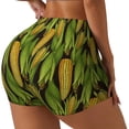 thumbnail image 1 of Rateoe Corn 2 Printed Power Workout Shorts for Women Tummy Control Squat Proof Ribbed Thick Seamless Scrunch Active Short-Small, 1 of 8