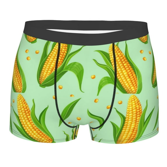 Rateoe Corn 7 Mens Boxer Briefs Poly Spandex Performance Boxer Briefs Underwear Hem Boxer Briefs - Small