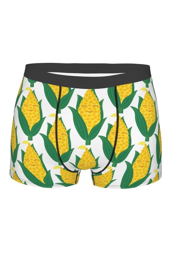 Corn Cob Mens Boxer Briefs Poly Spandex Performance Boxer Briefs Underwear Hem Boxer Briefs - Large