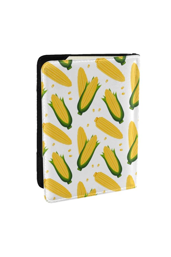 Corn On The Cob Pattern Passport Holder Wallet Leather Mulit-purpose Travel Wallet Credit Cards Case ,Passport Cover for Women Men-6.5 in