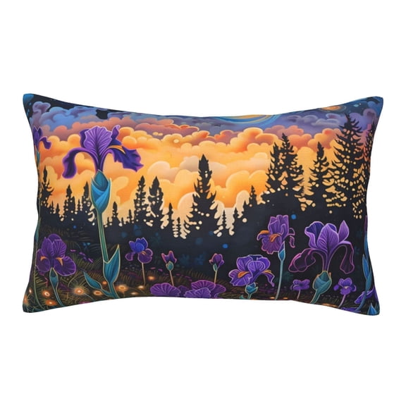 Rateoe Cosmic Irises At Twilight Pattern Pillow Covers with Invisible Zipper(Pillows are not Included) Standard Pillowcases-16"x24"
