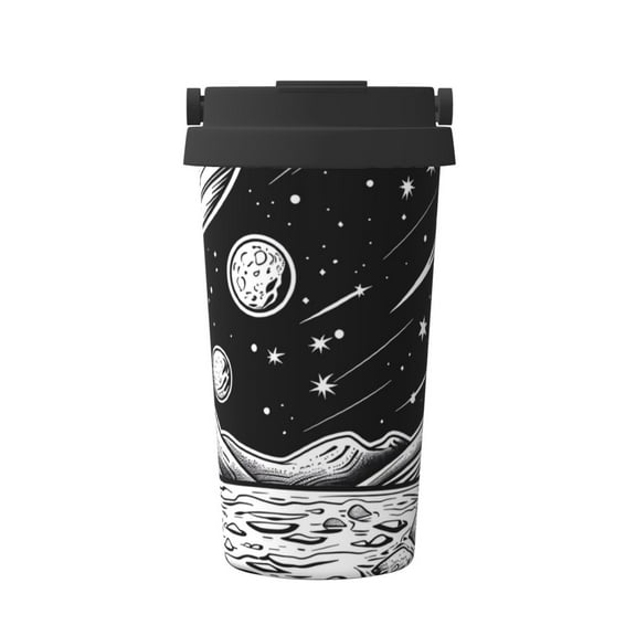 Rateoe Cosmic Landscape Celestial Art Pattern Travel Coffee Mug Tumbler with Flip Lid | Reusable Insulated Stainless Steel Cold Brew Iced Coffee Cup Thermos