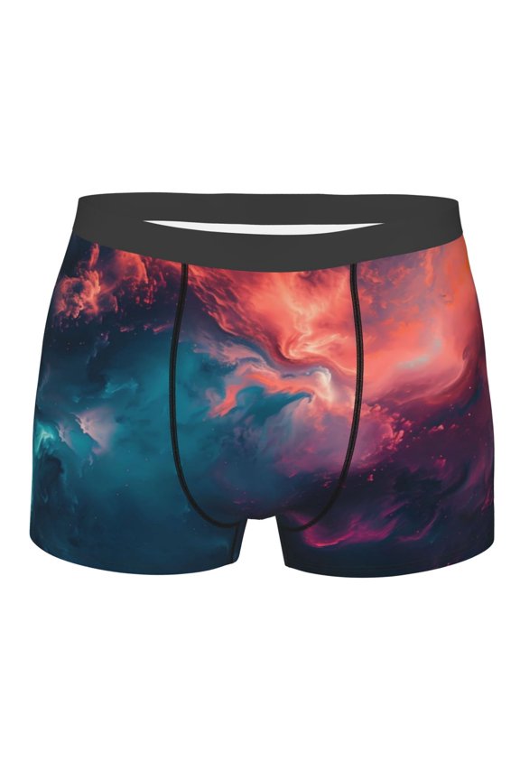 Cosmic Paint Swirl Mens Boxer Briefs Poly Spandex Performance Boxer Briefs Underwear Hem Boxer Briefs - Large