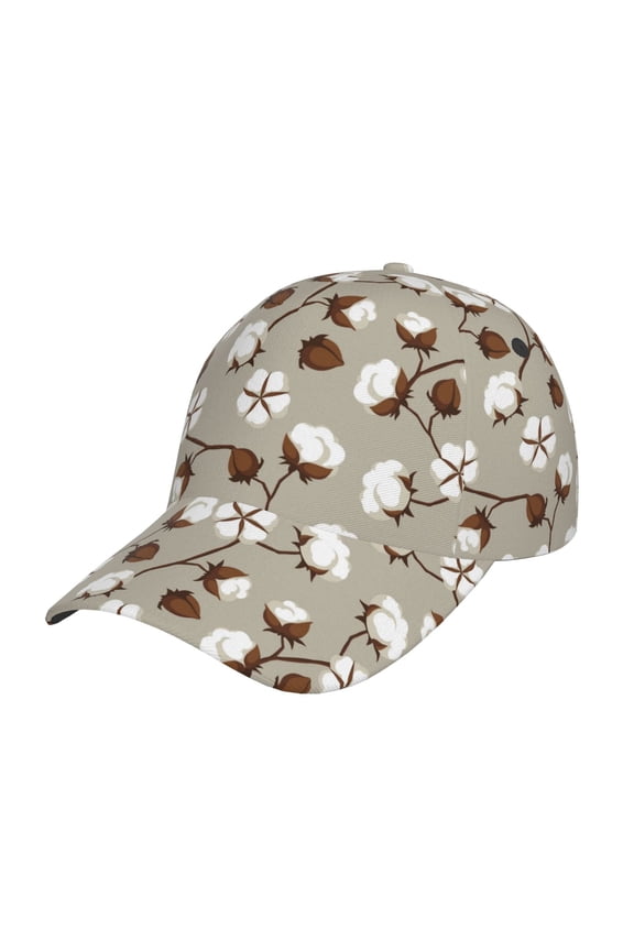 Cotton Tree Pattern Mens Baseball Cap Adjustable Curved Brim Hat, Soft Cotton Sports Cap for Outdoor, Casual, and Everyday Wear, Comfortable & Breathable
