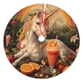 thumbnail image 1 of Rateoe Countryside Fruit White Horse Print Christmas Tree Skirt 48" for Xmas Holiday New Year Party Circle Tree Mat Ornaments Decoration, 1 of 7