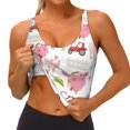 thumbnail image 1 of Rateoe Cow And Pig Print Womens' Sports Bras Scoop Neck Sports Vest- Padded U Back Seamless High Impact Support, 1 of 7