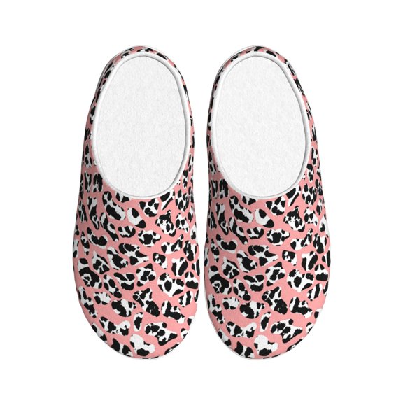 Rateoe Cow Animal Skin Print Women's Men's Cotton Knit Slippers Lightweight Memory Foam Indoor House Shoes with Anti-Skid Sole-35/36
