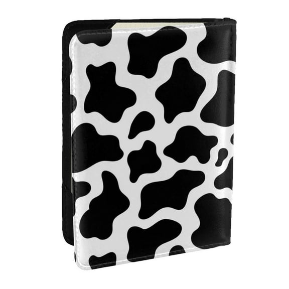Rateoe Cow Print Black White Pattern Passport Holder Wallet Leather Mulit-purpose Travel Wallet Credit Cards Case ,Passport Cover for Women Men-6.5 in