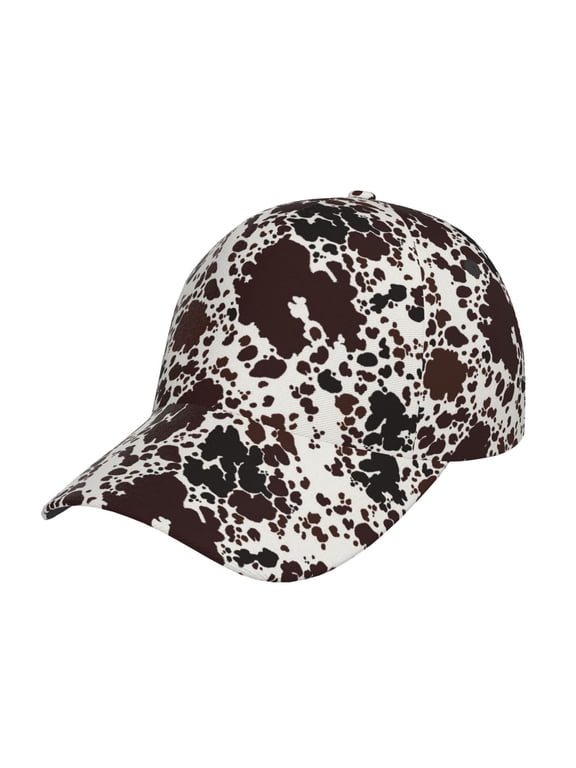 Cow Skin Pattern Baseball Cap Outdoor Cap Mountain Dad Hat - Unstructured Soft Cotton Cap-Adjustable UV Protection Cap