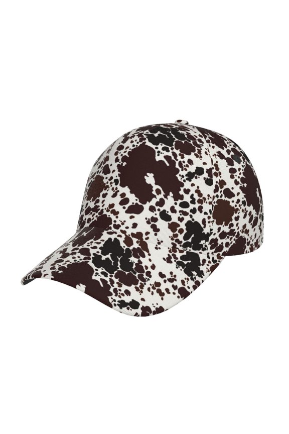 Cow Skin Pattern Baseball Cap Outdoor Cap Mountain Dad Hat - Unstructured Soft Cotton Cap-Adjustable UV Protection Cap
