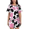 thumbnail image 1 of Rateoe Cow Spots Pattern Women's Short-Sleeved Pajama Set - 2 Piece Soft and Lightweight Sleepwear Set-Small, 1 of 7