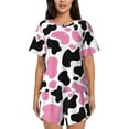 thumbnail image 1 of Rateoe Cow Spots for 2 Piece Short Sleeves Pajama Sets Casual Lounge Sleepwear Ladies Pjs Sets with Pocket-3X-Large, 1 of 6