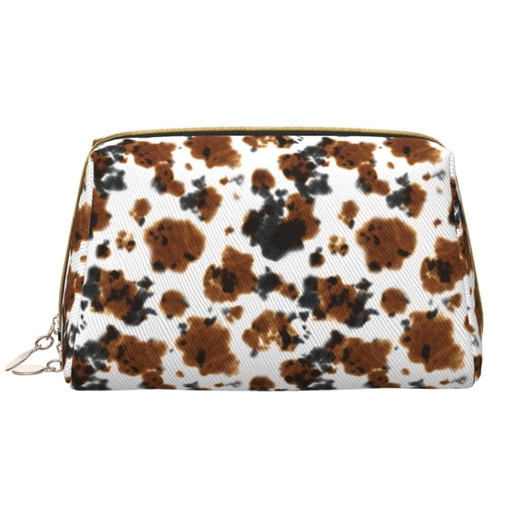 Rateoe Cow Tie Dye for Travel Makeup Bag,Large Capacity Cosmetic Bags for Women,Waterproof Portable Pouch Open Flat Toiletry Bag Make up Organizer