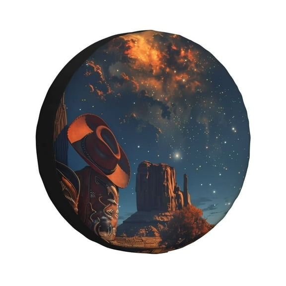 Rateoe Cowboy Boots Under Starry Sky Pattern Tire Cover Wheel Protectors Weatherproof Wheel Covers Universal Fit for Trailer Rv SUV Truck Camper Travel Trailers Accessories-14 inch