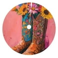 thumbnail image 1 of Rateoe Cowboy Boots With Flowers Print Christmas Tree Skirt 30" for Xmas Holiday New Year Party Circle Tree Mat Ornaments Decoration, 1 of 7