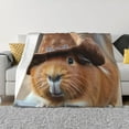 thumbnail image 1 of Rateoe Cowboy Hat Guinea Pig Pattern Flannel Throw Blanket, Ultra-soft Blanket for Bed, Couch, Car, Hypoallergenic Anti-pilling blanket-60"x50"(Horizontal), 1 of 6