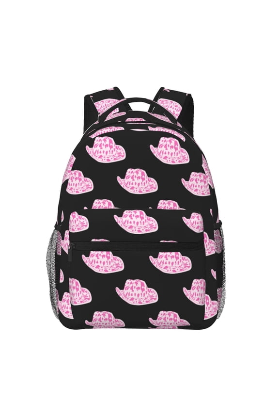 Cowboy Hat Pattern Casual Backpack for School, Work, Travel Adjustable Straps, Multiple Compartments Ergonomic Design, Fits Laptops and Tablets