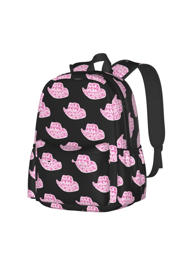 Cowboy Hat Pattern Student Backpack,Backpack for School,Lightweight Bag,Travel Backpack,Outdoor Backpack,Large Capacity Backpack