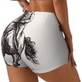 thumbnail image 1 of Rateoe Cowboy Ride A Horse Printed Power Workout Shorts for Women Tummy Control Squat Proof Ribbed Thick Seamless Scrunch Active Short-XX-Large, 1 of 8