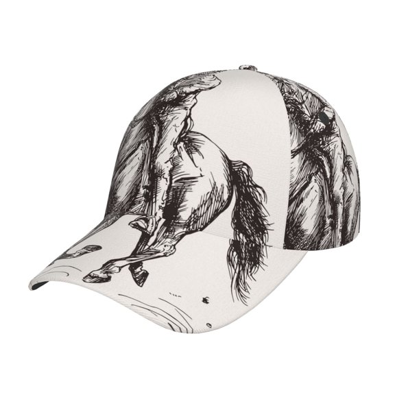 Rateoe Cowboy Ride A Horse Pattern Mens Baseball Cap Adjustable Curved Brim Hat, Soft Cotton Sports Cap for Outdoor, Casual, and Everyday Wear, Comfortable & Breathable