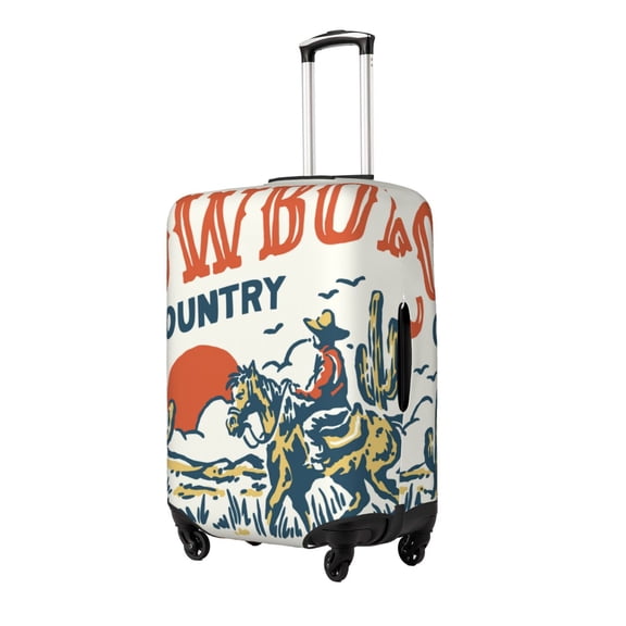 Rateoe Cowboy Rising Horse Printed Luggage Cover, Suitcase Protector Fits 18-32 Inch Luggage-Large