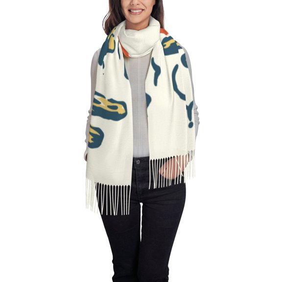 Rateoe Cowboy Rising Horse Women's Traditional Scarf Wrap Tassel Shawl Fringes Neck Head Shawl Retro Scarf