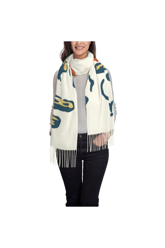 Cowboy Rising Horse Women's Traditional Scarf Wrap Tassel Shawl Fringes Neck Head Shawl Retro Scarf