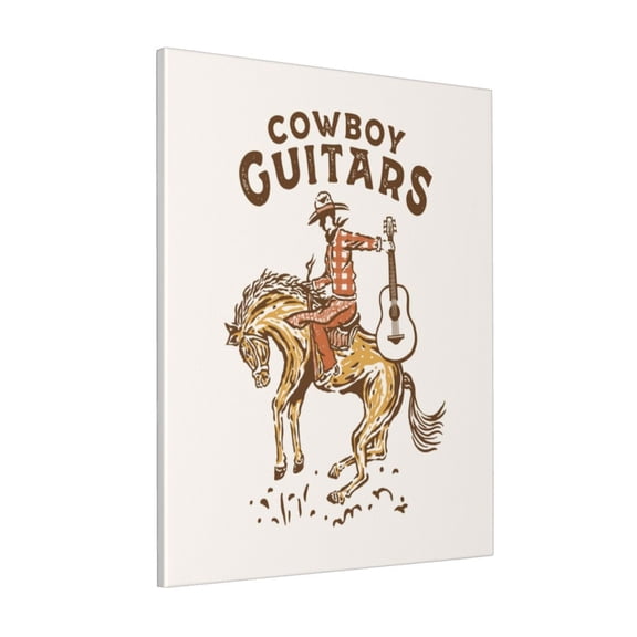 Rateoe Cowboy Rodeo Guitar Pattern Decorative Picture – Unique Modern Wall Art, Ready-to-Hang Canvas Print for Home (Vertical)