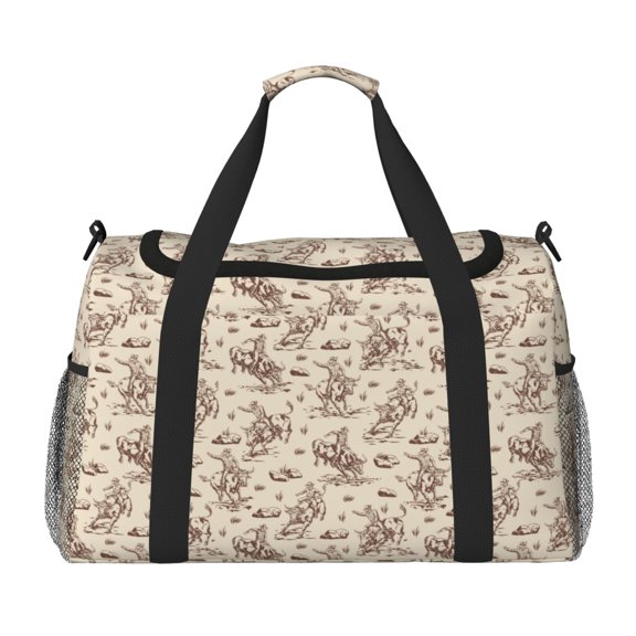 Rateoe Cowboy Sitting On Cow Back Pattern Gym Bag for Women, Duffle Bag for Travel with Wet Pocket, Carry on Weekender Bags for Women, Water Resistant Travel Bag Duffel Bag