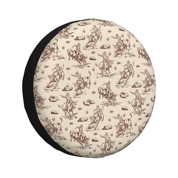 Rateoe Cowboy Sitting On Cow Back Pattern Tire Cover Wheel Protectors Weatherproof Wheel Covers Universal Fit for Trailer Rv SUV Truck Camper Travel Trailers Accessories-16 inch
