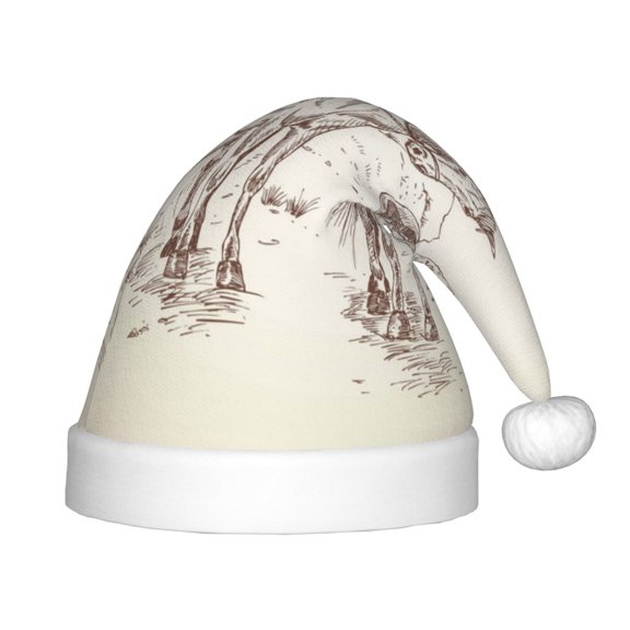 Rateoe Cowboys Riding Horses In Desert Santa Hat Confortable Christmas Hat for Christmas Party Favors Fit for Kids