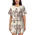 thumbnail image 1 of Rateoe Cowboys Riding Horses Pattern Women's Short-Sleeved Pajama Set - 2 Piece Soft and Lightweight Sleepwear Set-X-Large, 1 of 7