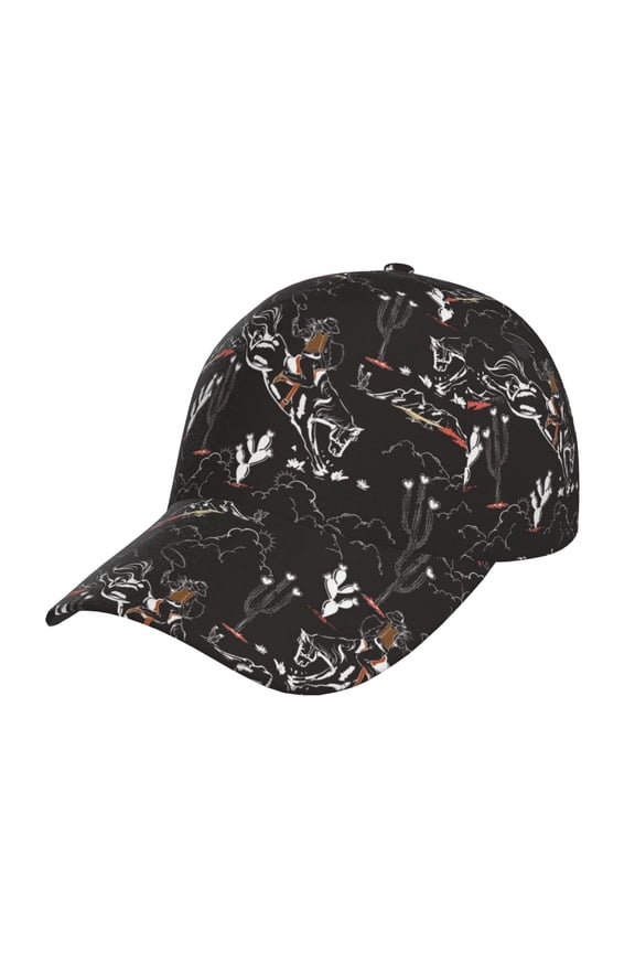Cowgirl In Desert Pattern Baseball Cap Outdoor Cap Mountain Dad Hat - Unstructured Soft Cotton Cap-Adjustable UV Protection Cap