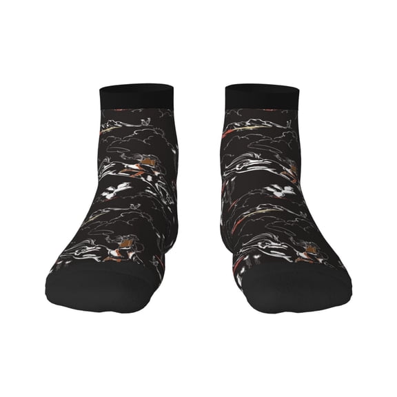 Rateoe Cowgirl In Desert Pattern Quarter Crew Socks,Toe Seamed Ankle Socks,Cotton Cushioned Breathable Athletic Crew Sports Socks