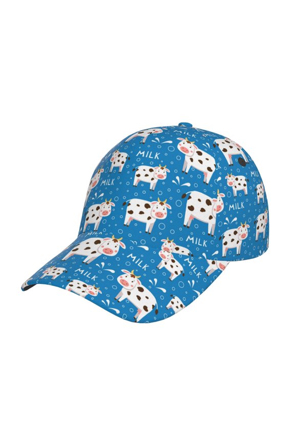 Cows Milk Pattern Baseball Cap Outdoor Cap Mountain Dad Hat - Unstructured Soft Cotton Cap-Adjustable UV Protection Cap