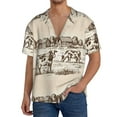 thumbnail image 1 of Rateoe Cows On The Farm Pattern Men's Short Sleeve Classic Shirt, Casual Short-Sleeved Shirt, Lightweight Summer Shirt, Cuban Collar Shirt,Button-Front Shirt-X-Large, 1 of 5