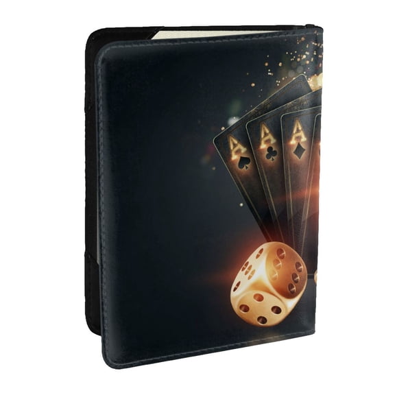 Rateoe Creative Poker Pattern Passport Holder Wallet Leather Mulit-purpose Travel Wallet Credit Cards Case ,Passport Cover for Women Men-6.5 in