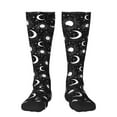 thumbnail image 1 of Rateoe Crescent and Stars Pattern Women’s Knee High Crew Socks,Trouser Socks Comfortable, Breathable, Moisture-Wicking and Soft, 1 of 6