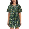thumbnail image 1 of Rateoe Crocodile And Oranges Pattern Women's Short-Sleeved Pajama Set - 2 Piece Soft and Lightweight Sleepwear Set-Medium, 1 of 7