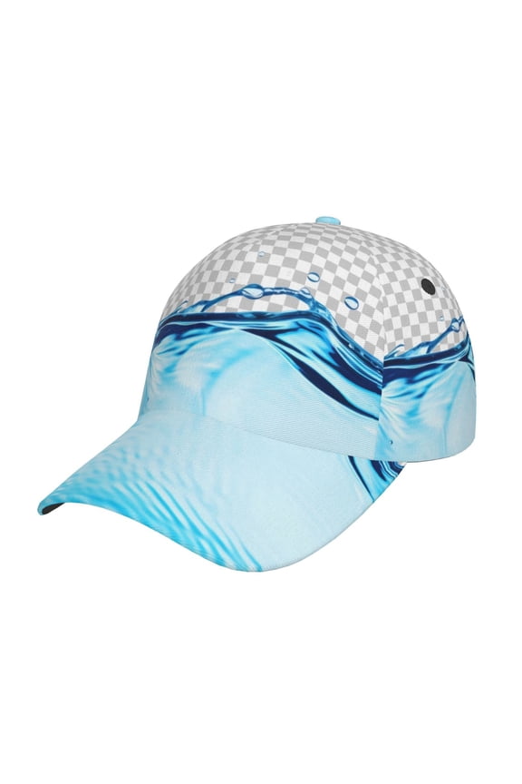 Crystal Clear Water Splash Pattern Mens Baseball Cap Adjustable Curved Brim Hat, Soft Cotton Sports Cap for Outdoor, Casual, and Everyday Wear, Comfortable & Breathable