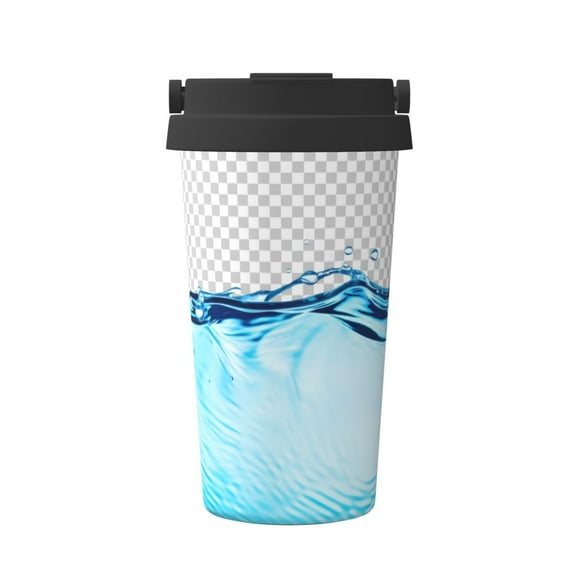 Rateoe Crystal Clear Water Splash Pattern Travel Coffee Mug Tumbler with Flip Lid | Reusable Insulated Stainless Steel Cold Brew Iced Coffee Cup Thermos